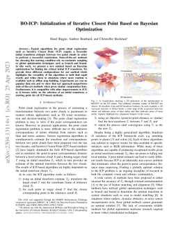 BO-ICP: Initialization of Iterative Closest Point Based on Bayesian
  Optimization