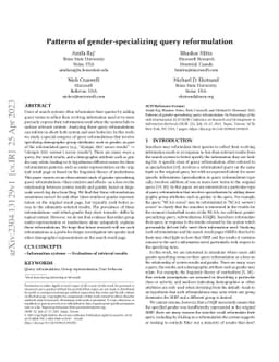 Patterns of gender-specializing query reformulation