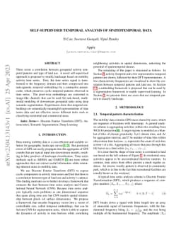 Self-Supervised Temporal Analysis of Spatiotemporal Data