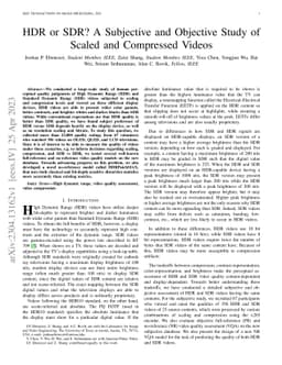 HDR or SDR? A Subjective and Objective Study of Scaled and Compressed
  Videos