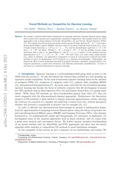Kernel Methods are Competitive for Operator Learning