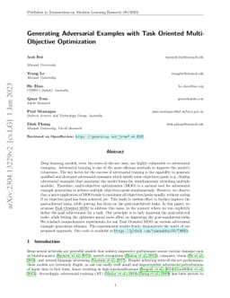 Generating Adversarial Examples with Task Oriented Multi-Objective
  Optimization
