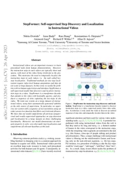 StepFormer: Self-supervised Step Discovery and Localization in
  Instructional Videos