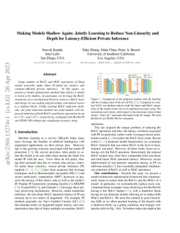 Making Models Shallow Again: Jointly Learning to Reduce Non-Linearity
  and Depth for Latency-Efficient Private Inference