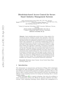 Blockchain-based Access Control for Secure Smart Industry Management
  Systems