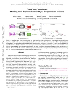 From Chaos Comes Order: Ordering Event Representations for Object
  Recognition and Detection