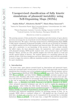 Unsupervised classification of fully kinetic simulations of plasmoid
  instability using Self-Organizing Maps (SOMs)