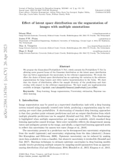 Effect of latent space distribution on the segmentation of images with
  multiple annotations