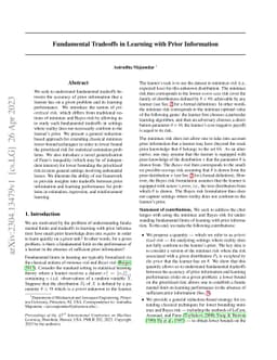 Fundamental Tradeoffs in Learning with Prior Information