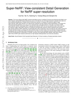 Super-NeRF: View-consistent Detail Generation for NeRF super-resolution