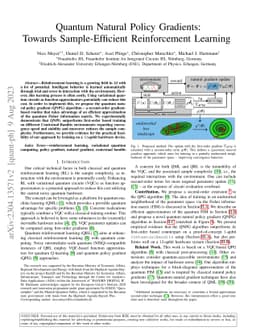 Quantum Natural Policy Gradients: Towards Sample-Efficient Reinforcement
  Learning