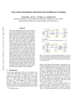 Video Frame Interpolation with Densely Queried Bilateral Correlation