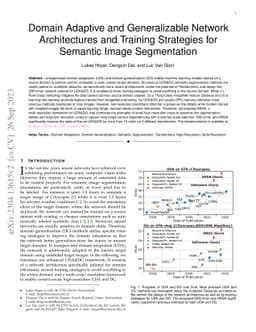 Domain Adaptive and Generalizable Network Architectures and Training
  Strategies for Semantic Image Segmentation