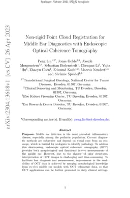 Non-rigid Point Cloud Registration for Middle Ear Diagnostics with
  Endoscopic Optical Coherence Tomography