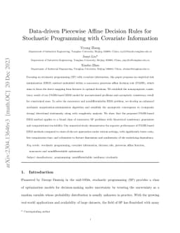 Data-driven Piecewise Affine Decision Rules for Stochastic Programming
  with Covariate Information