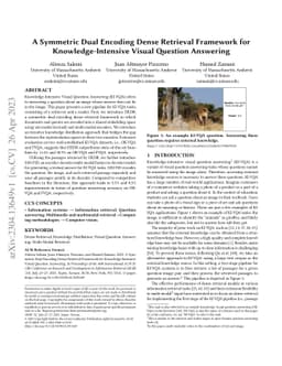 A Symmetric Dual Encoding Dense Retrieval Framework for
  Knowledge-Intensive Visual Question Answering