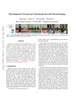 What Happened 3 Seconds Ago? Inferring the Past with Thermal Imaging