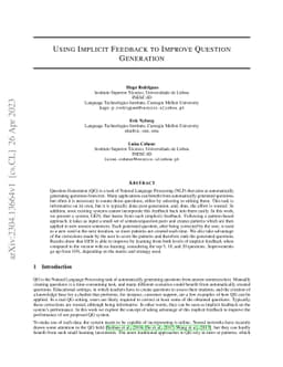 Using Implicit Feedback to Improve Question Generation