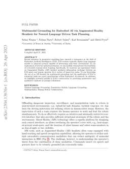 Multimodal Grounding for Embodied AI via Augmented Reality Headsets for
  Natural Language Driven Task Planning