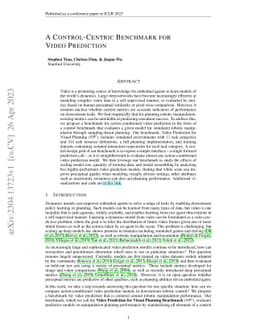 A Control-Centric Benchmark for Video Prediction