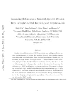 Enhancing Robustness of Gradient-Boosted Decision Trees through One-Hot
  Encoding and Regularization