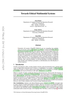Towards ethical multimodal systems