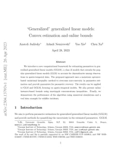 Generalized generalized linear models: Convex estimation and online
  bounds