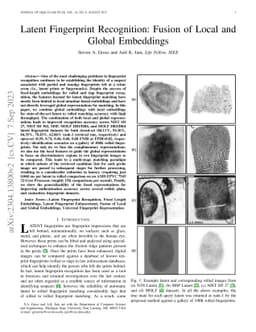 Latent Fingerprint Recognition: Fusion of Local and Global Embeddings