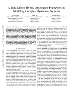 A Data-Driven Hybrid Automaton Framework to Modeling Complex Dynamical
  Systems