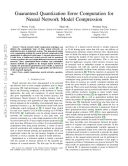 Guaranteed Quantization Error Computation for Neural Network Model
  Compression