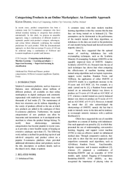 Categorising Products in an Online Marketplace: An Ensemble Approach