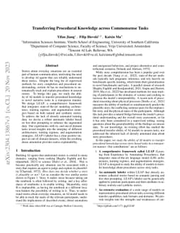 Transferring Procedural Knowledge across Commonsense Tasks