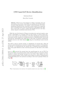 CNN based IoT Device Identification