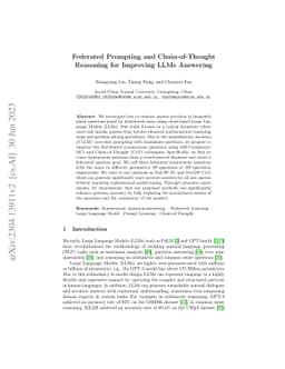 Federated Prompting and Chain-of-Thought Reasoning for Improving LLMs
  Answering