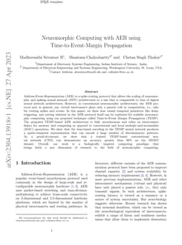 Neuromorphic Computing with AER using Time-to-Event-Margin Propagation