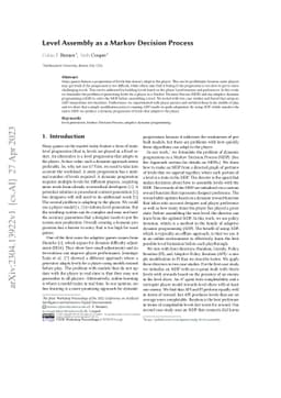 Level Assembly as a Markov Decision Process