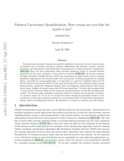 Fairness Uncertainty Quantification: How certain are you that the model
  is fair?
