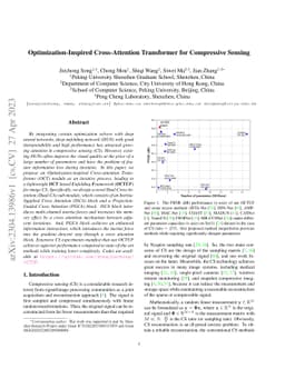 Optimization-Inspired Cross-Attention Transformer for Compressive
  Sensing