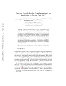 Contour Completion by Transformers and Its Application to Vector Font
  Data