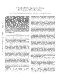 A Distributed Online Optimization Strategy for Cooperative Robotic
  Surveillance