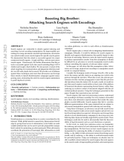 Boosting Big Brother: Attacking Search Engines with Encodings