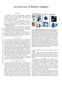 An Overview of Robotic Grippers