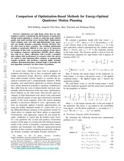 Comparison of Optimization-Based Methods for Energy-Optimal Quadrotor
  Motion Planning