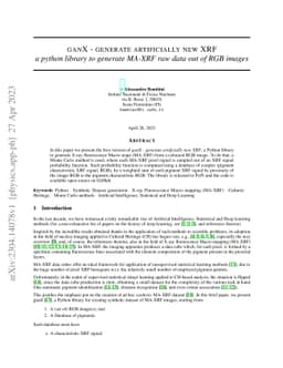 ganX -- generate artificially new XRF a python library to generate
  MA-XRF raw data out of RGB images