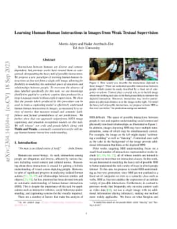 Learning Human-Human Interactions in Images from Weak Textual
  Supervision