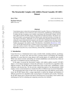 The Structurally Complex with Additive Parent Causality (SCARY) Dataset