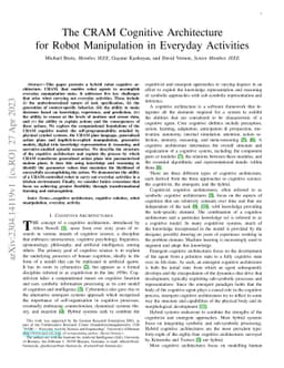 The CRAM Cognitive Architecture for Robot Manipulation in Everyday
  Activities