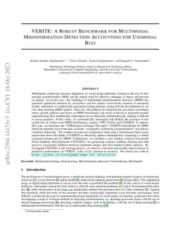 VERITE: A Robust Benchmark for Multimodal Misinformation Detection
  Accounting for Unimodal Bias