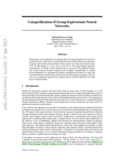 Categorification of Group Equivariant Neural Networks