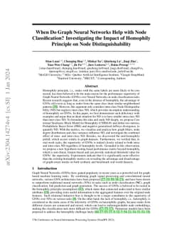 When Do Graph Neural Networks Help with Node Classification?
  Investigating the Impact of Homophily Principle on Node Distinguishability